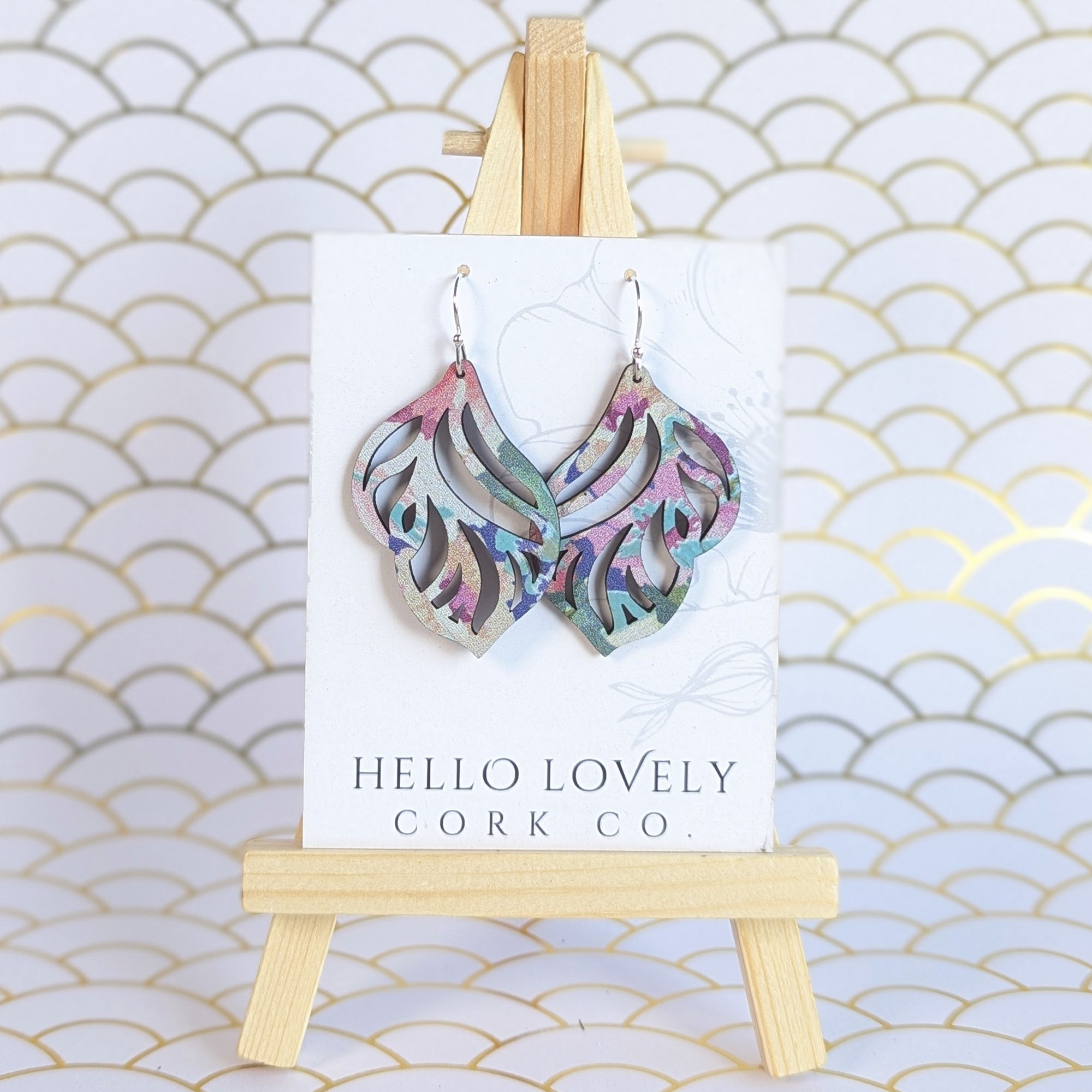 Spring Floral Cork Earrings - Small Fairy Wing Aubrie