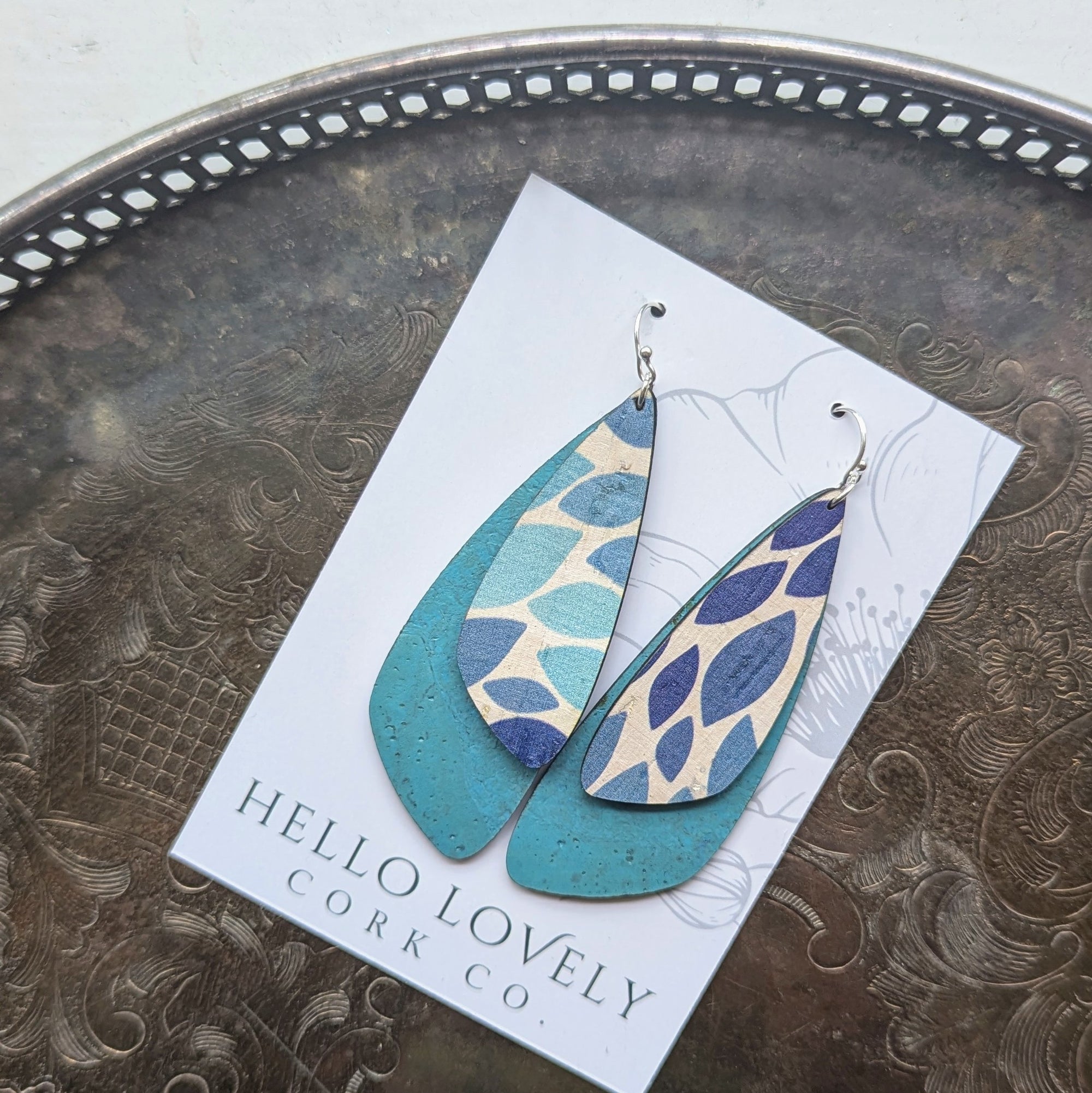 Dragonfly earrings - Blue ombre with bright teal