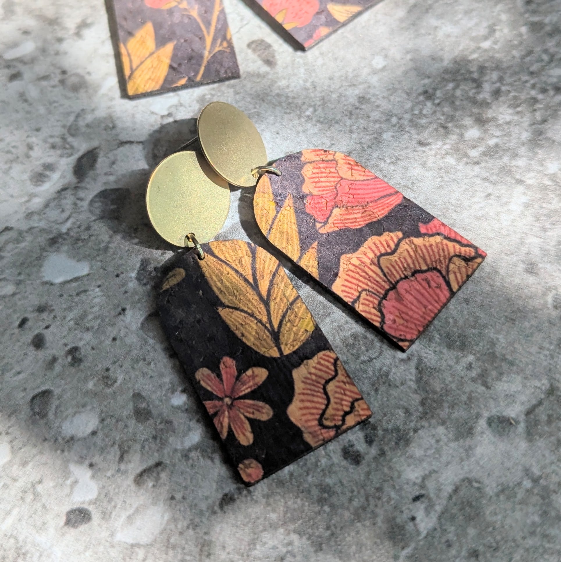 Wren Earrings in Black Floral
