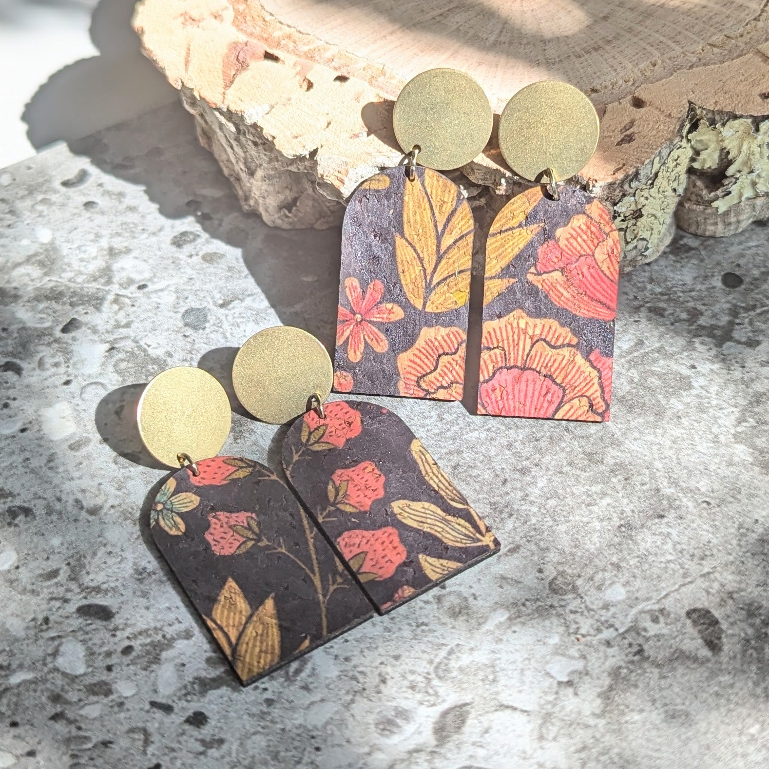 Wren Earrings in Black Floral