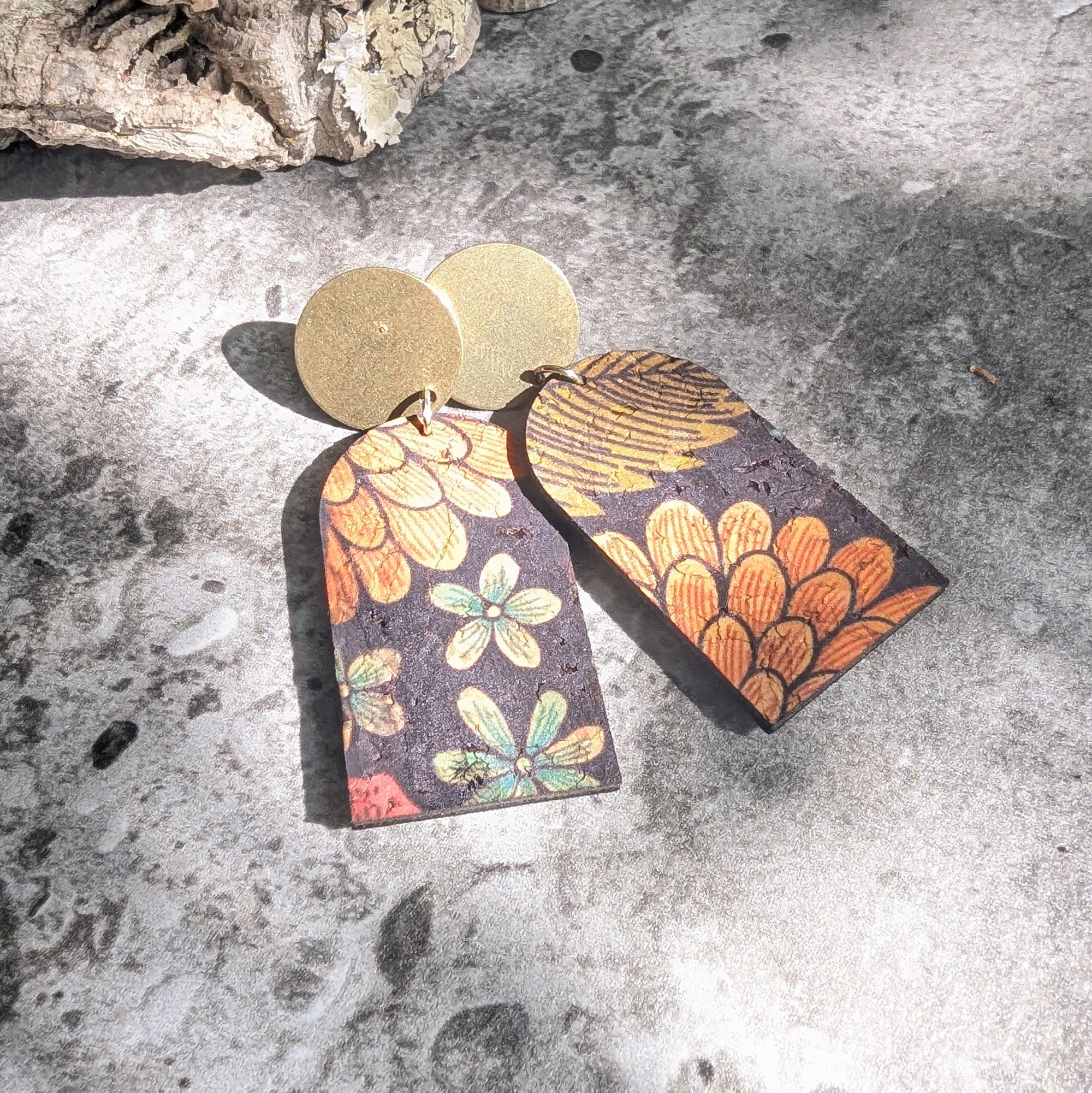 Wren Earrings in Black Floral