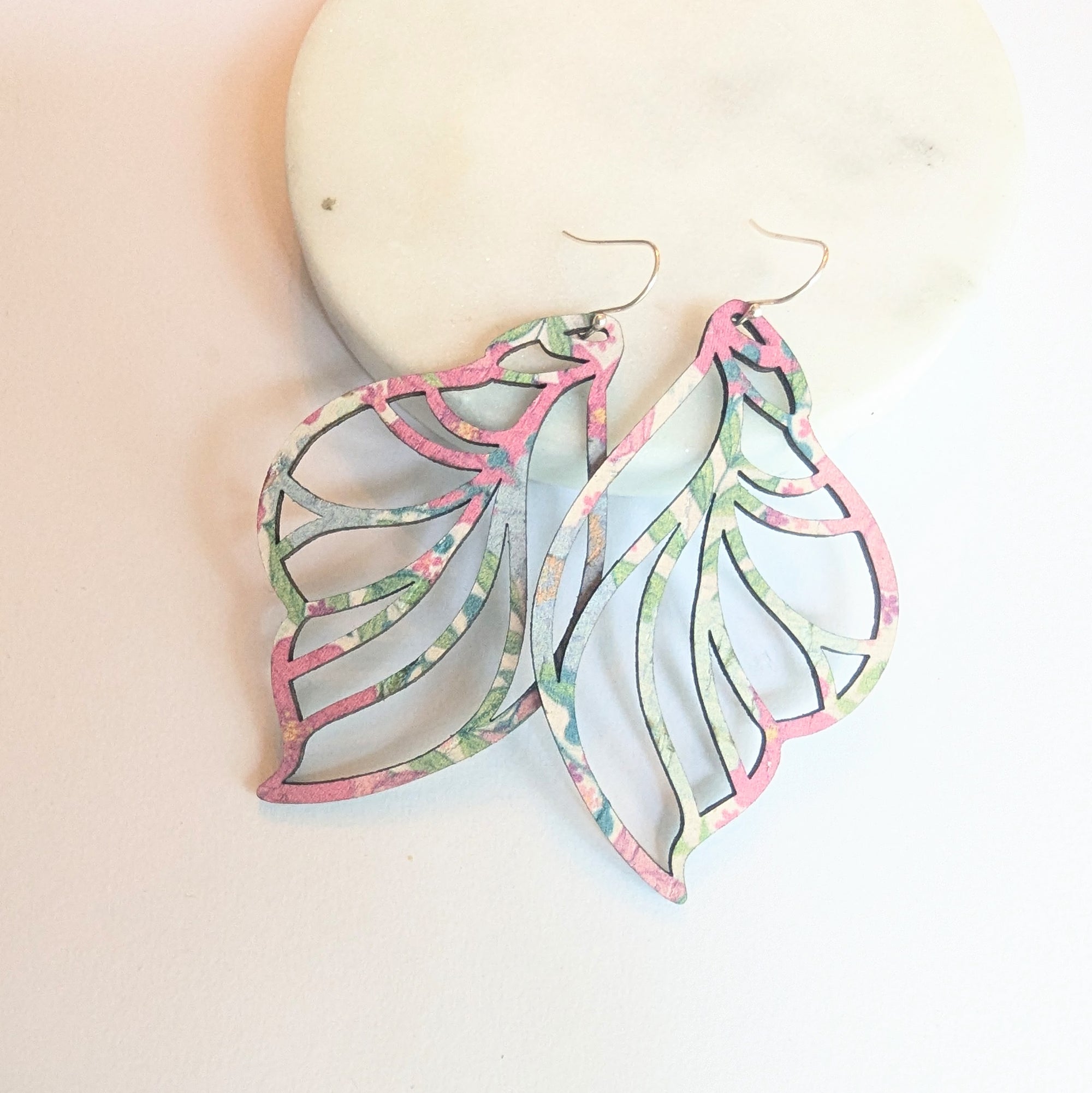 Luna Earrings in Pink Garden Floral