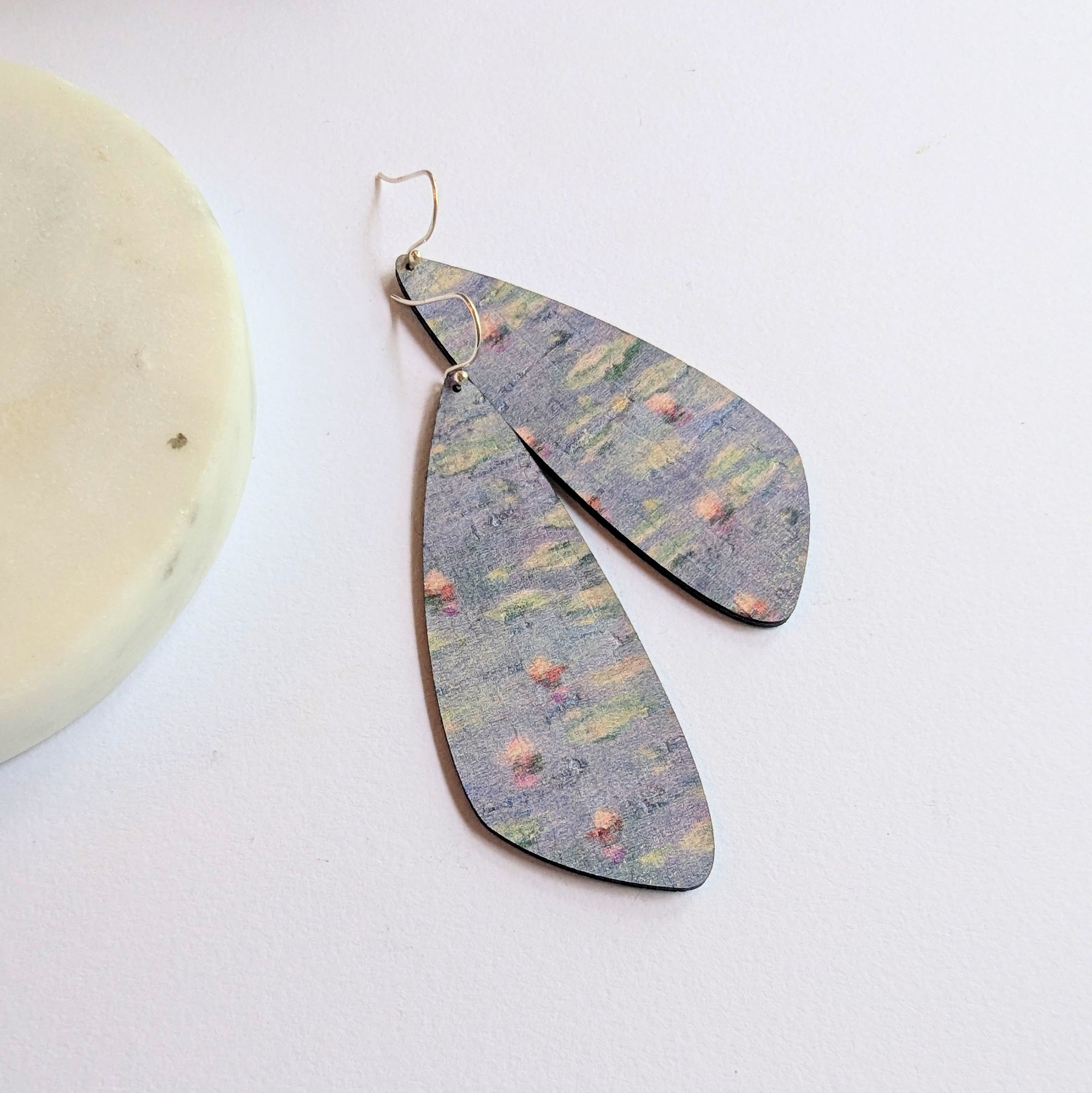 Waterlilies Cork Earrings - Large Wing
