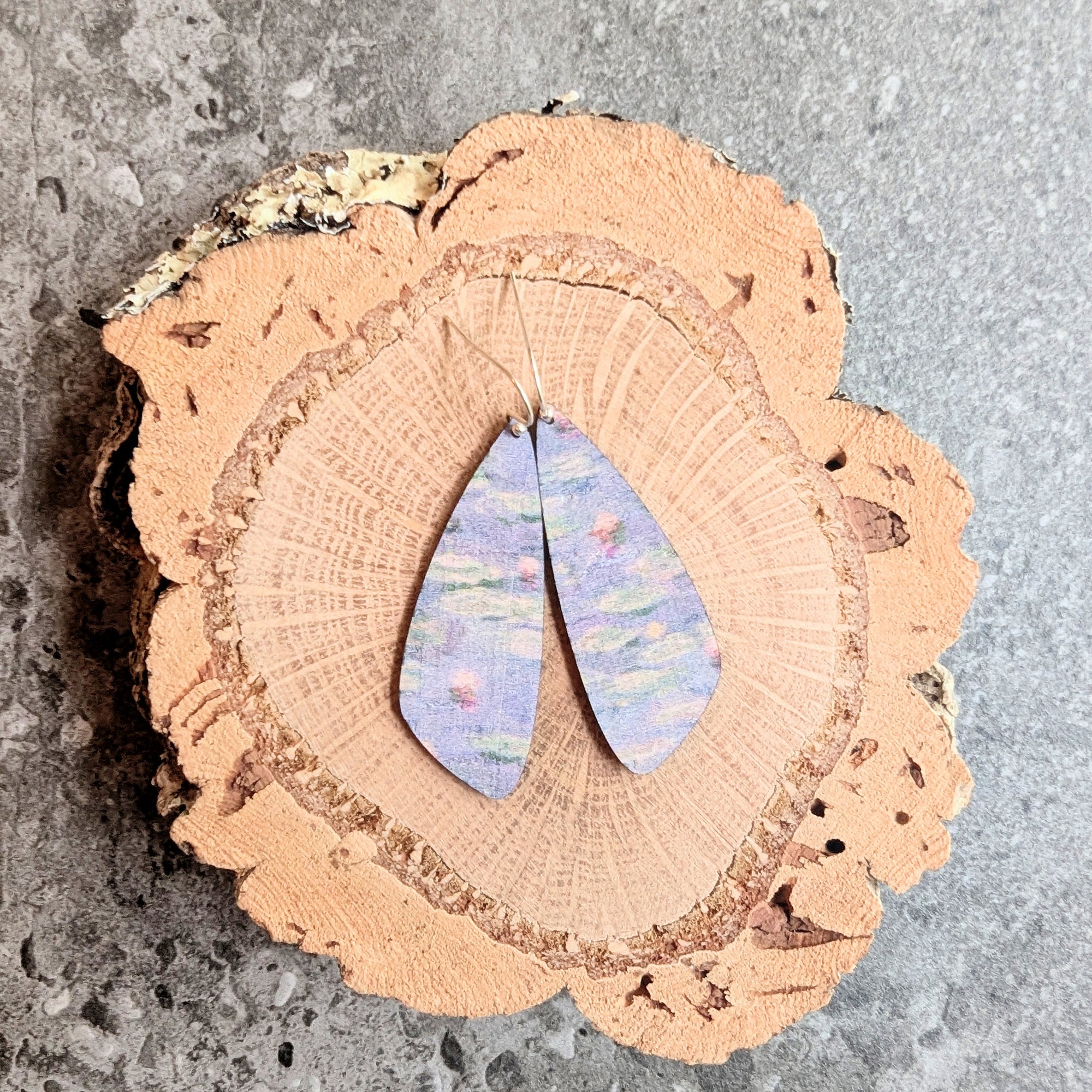 Waterlilies Cork Earrings - Small Wing