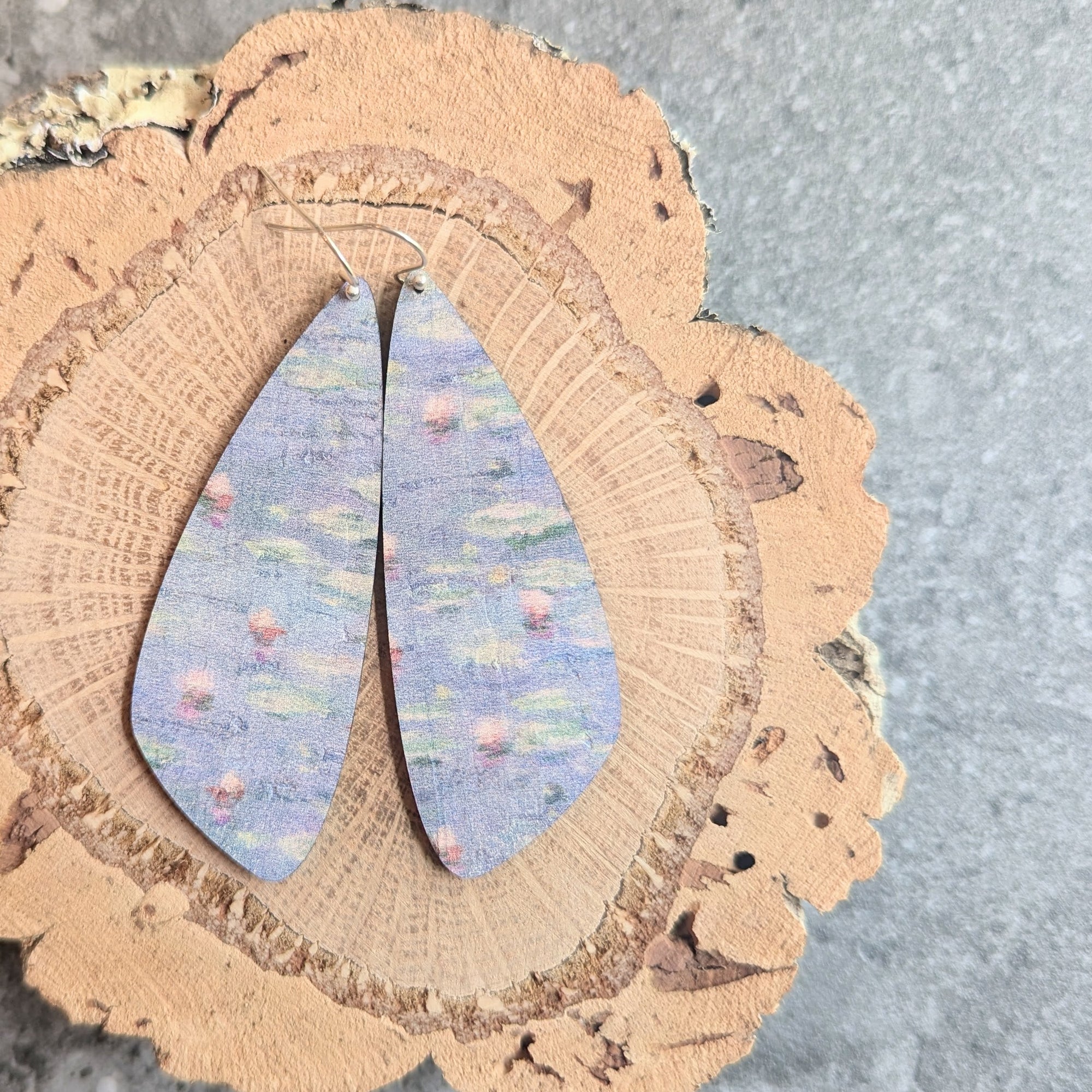 Waterlilies Cork Earrings - Large Wing
