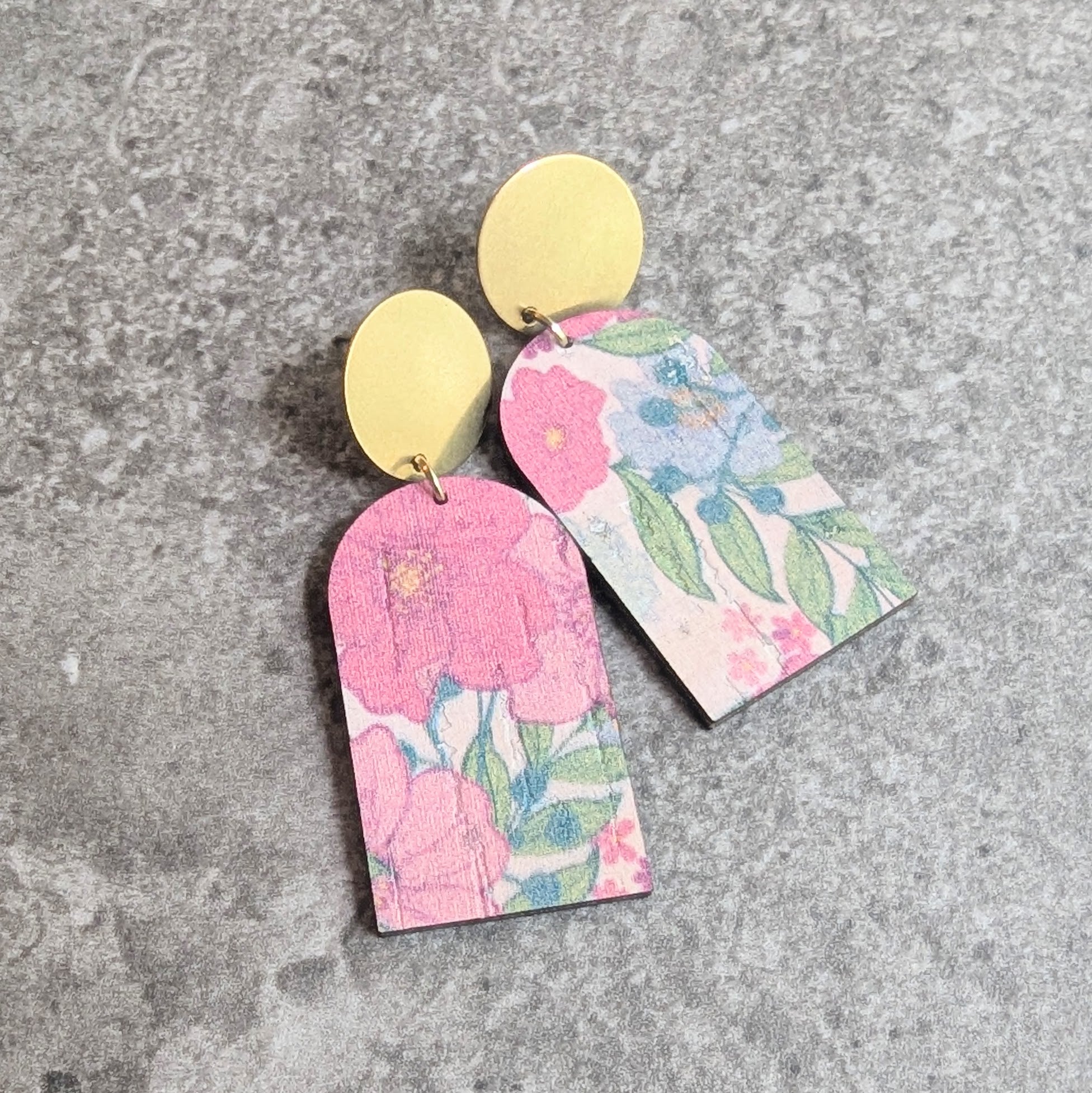 Wren Earrings in Pink Garden Floral