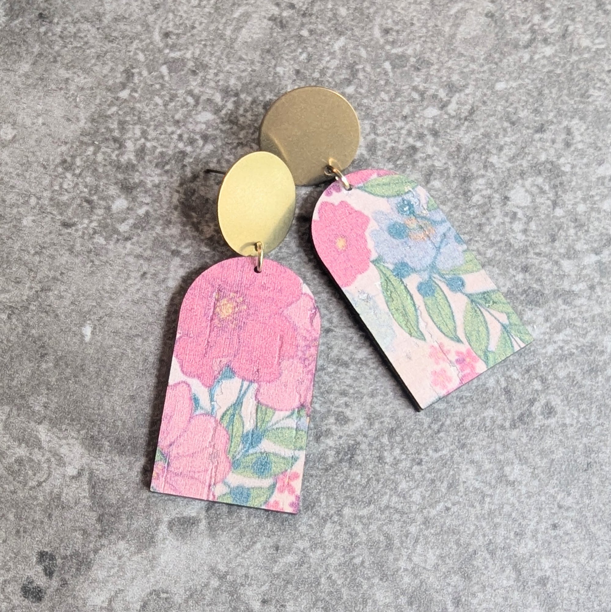 Wren Earrings in Pink Garden Floral