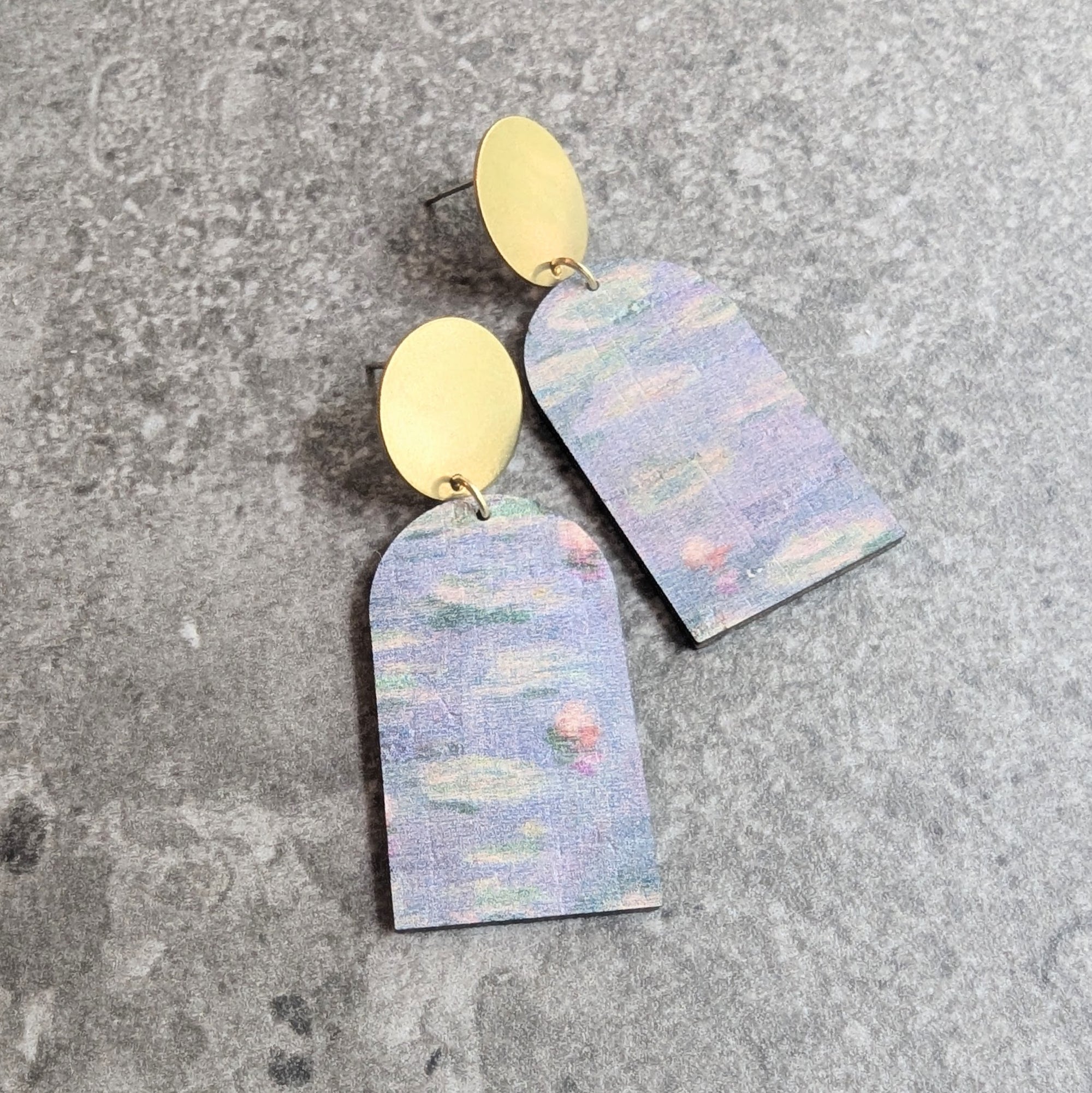Wren Earrings in Waterlilies