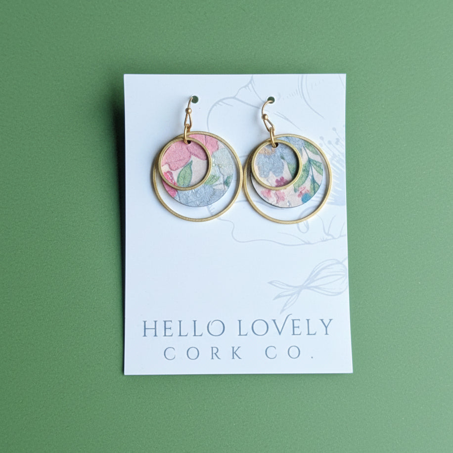 Amaya Earrings in Pink Garden Floral