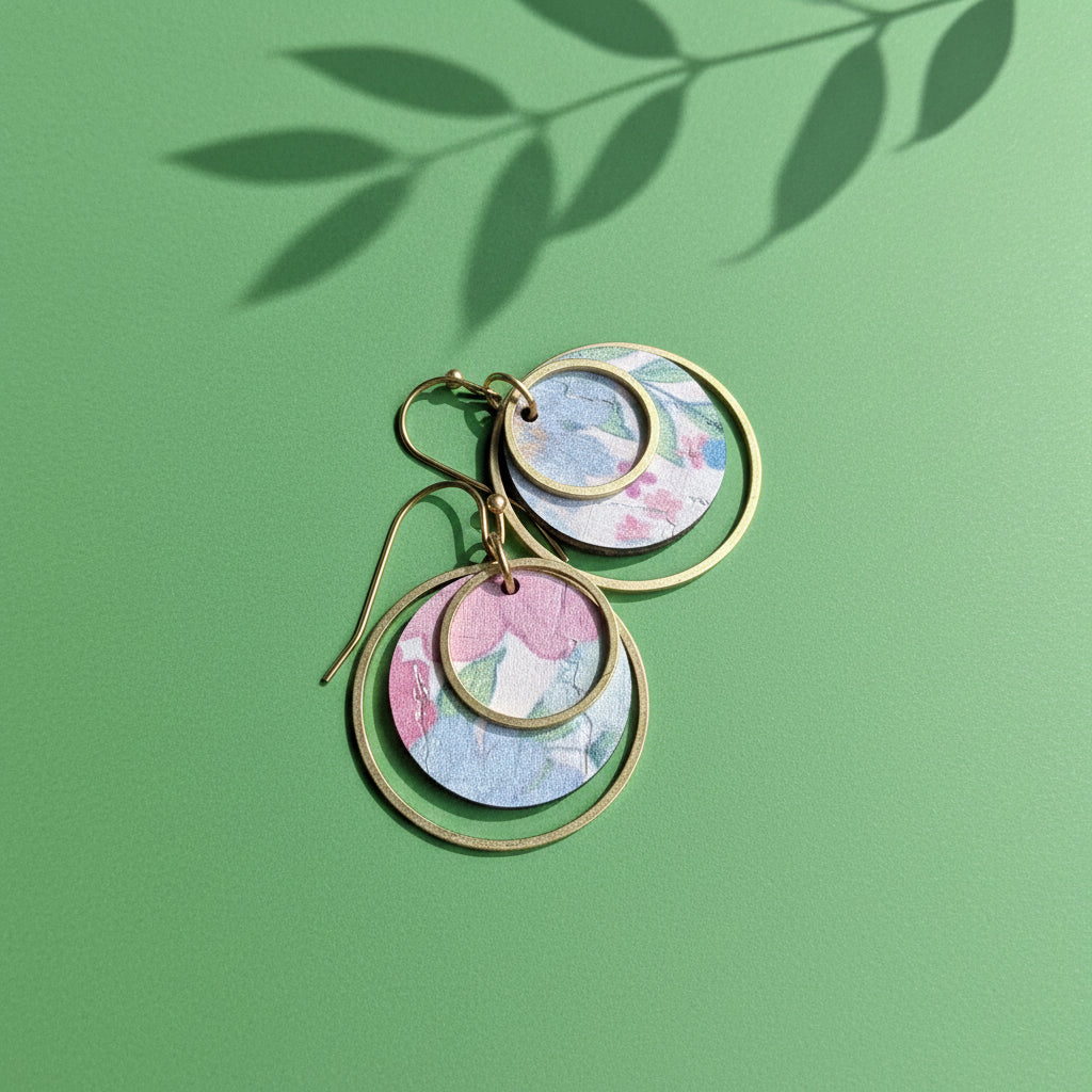 Amaya Earrings in Pink Garden Floral