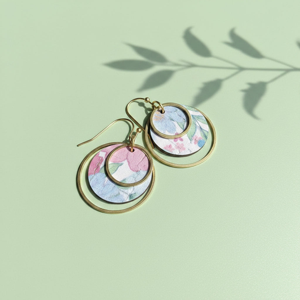 Amaya Earrings in Pink Garden Floral